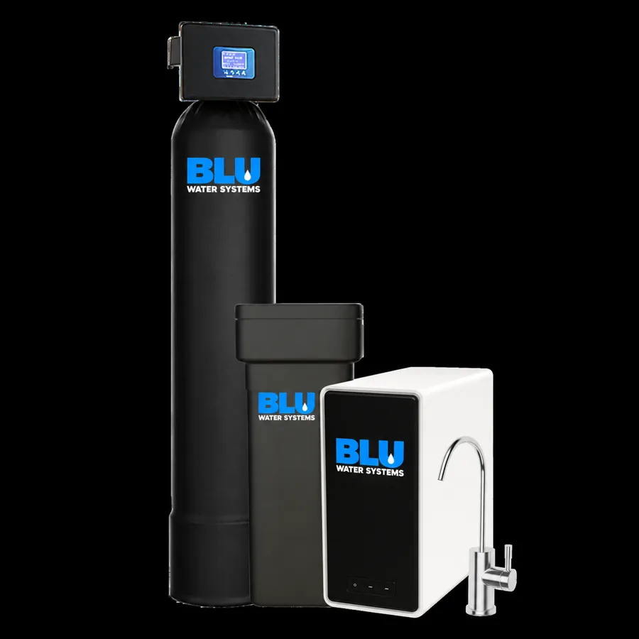 Blu Water Systems Complete Home System with softener, brine tank and tankless RO